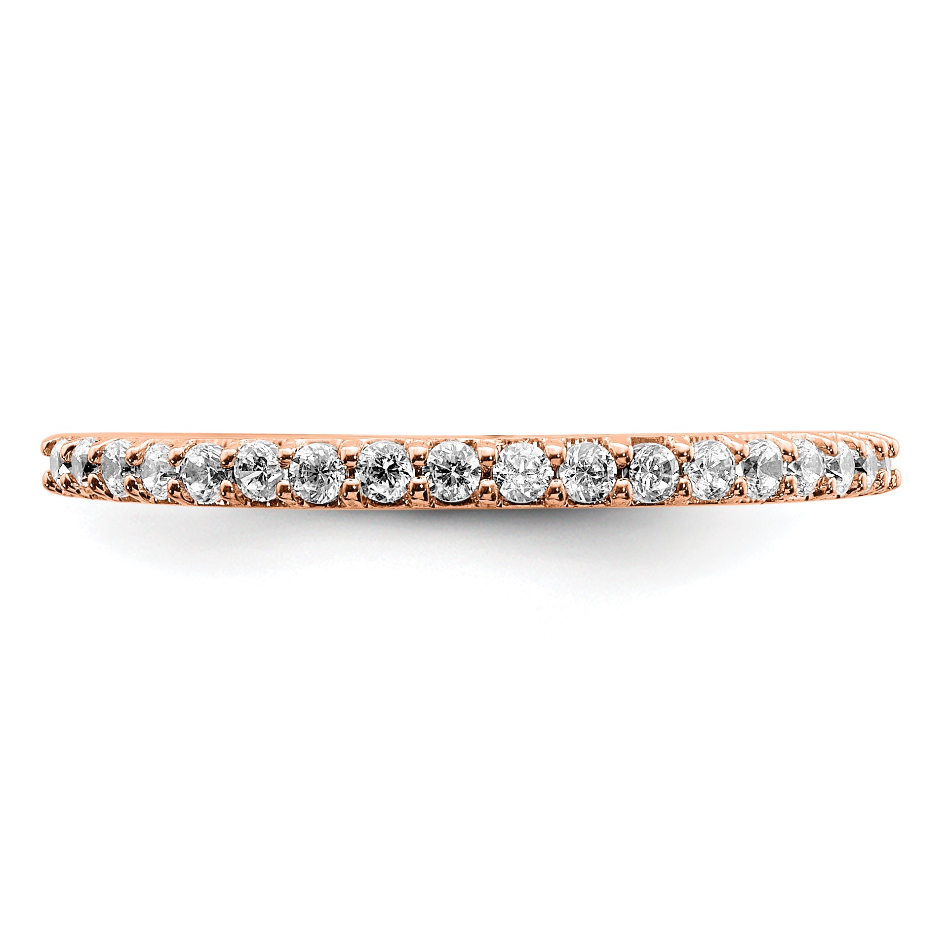 14k Rose Gold Polished Diamond Band