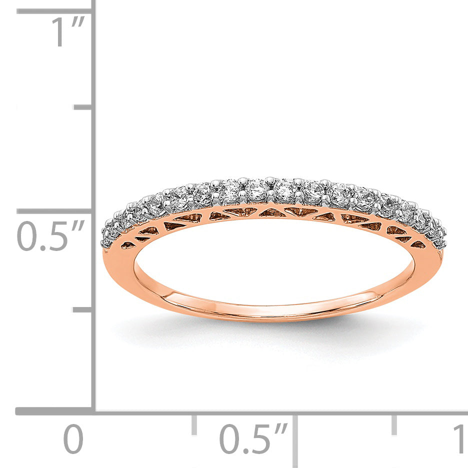 14k Rose Gold Polished Diamond Band