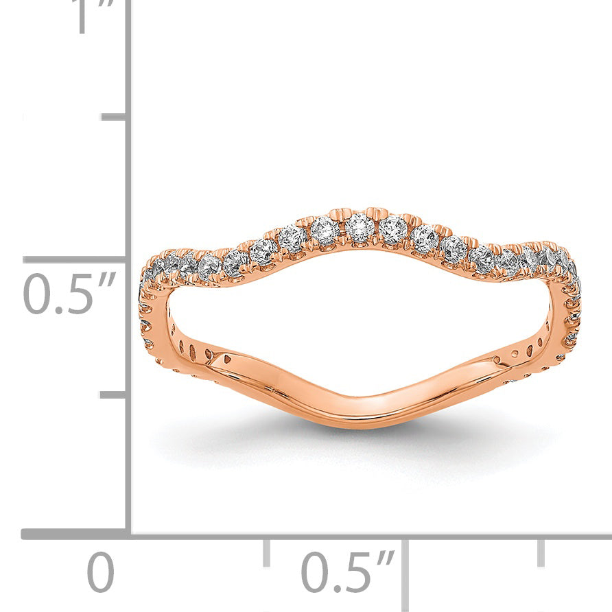 14k Rose Gold Diamond Wavy Band