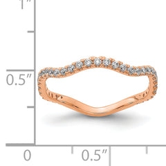 14k Rose Gold Diamond Wavy Band