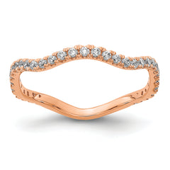 14k Rose Gold Diamond Wavy Band