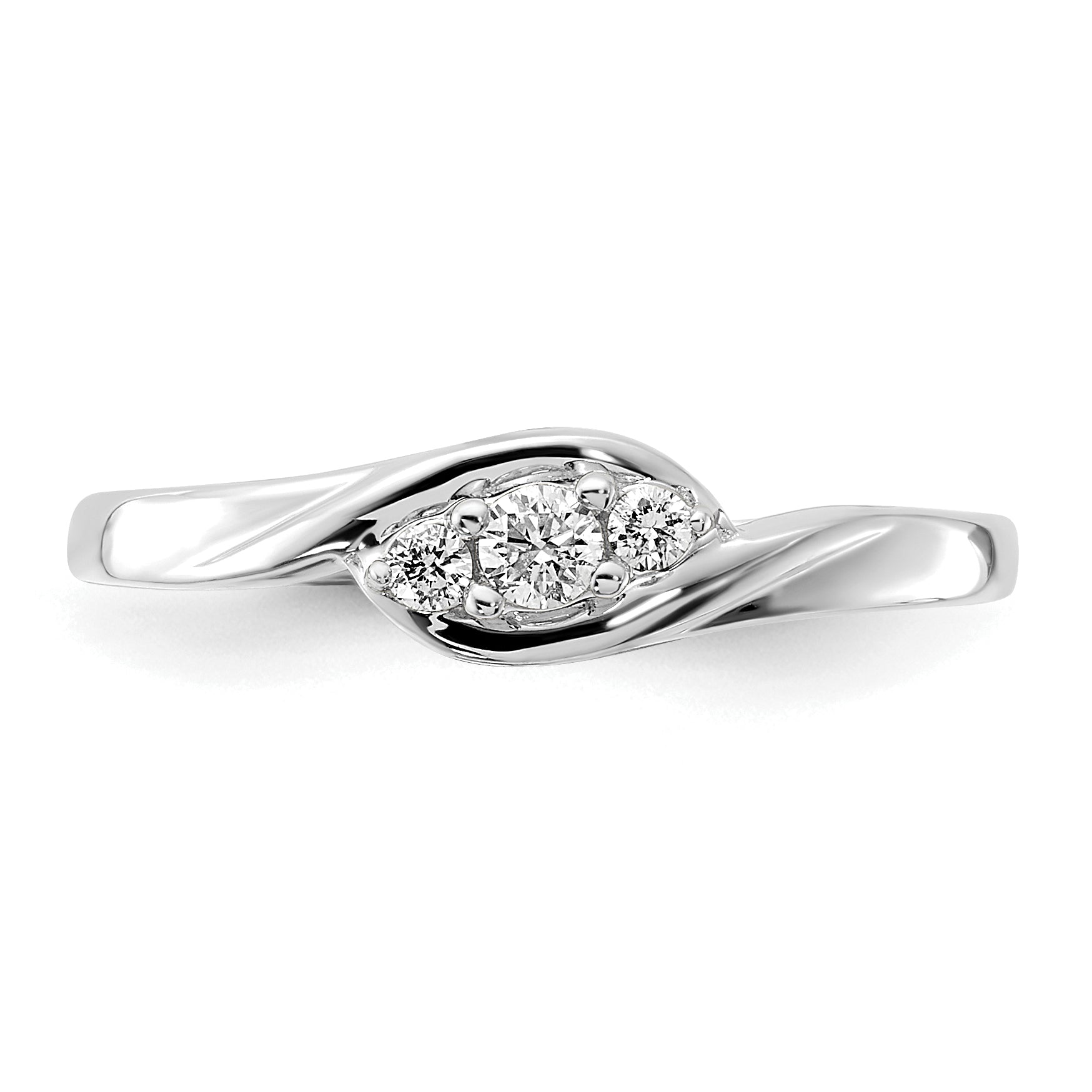 10k White Gold 3-stone Diamond Ring