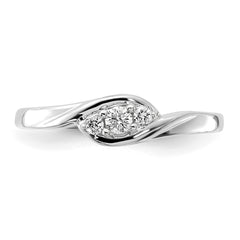 10k White Gold 3-stone Diamond Ring