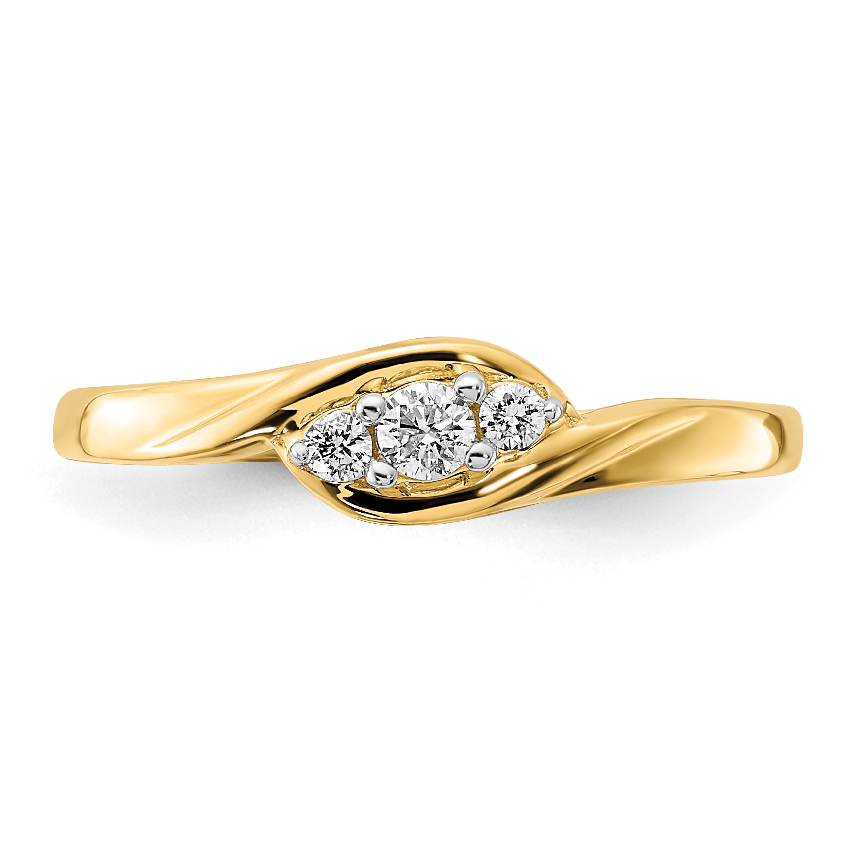 10k Yellow Gold 3-stone Diamond Ring