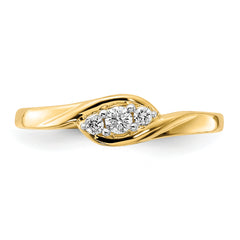 10k Yellow Gold 3-stone Diamond Ring