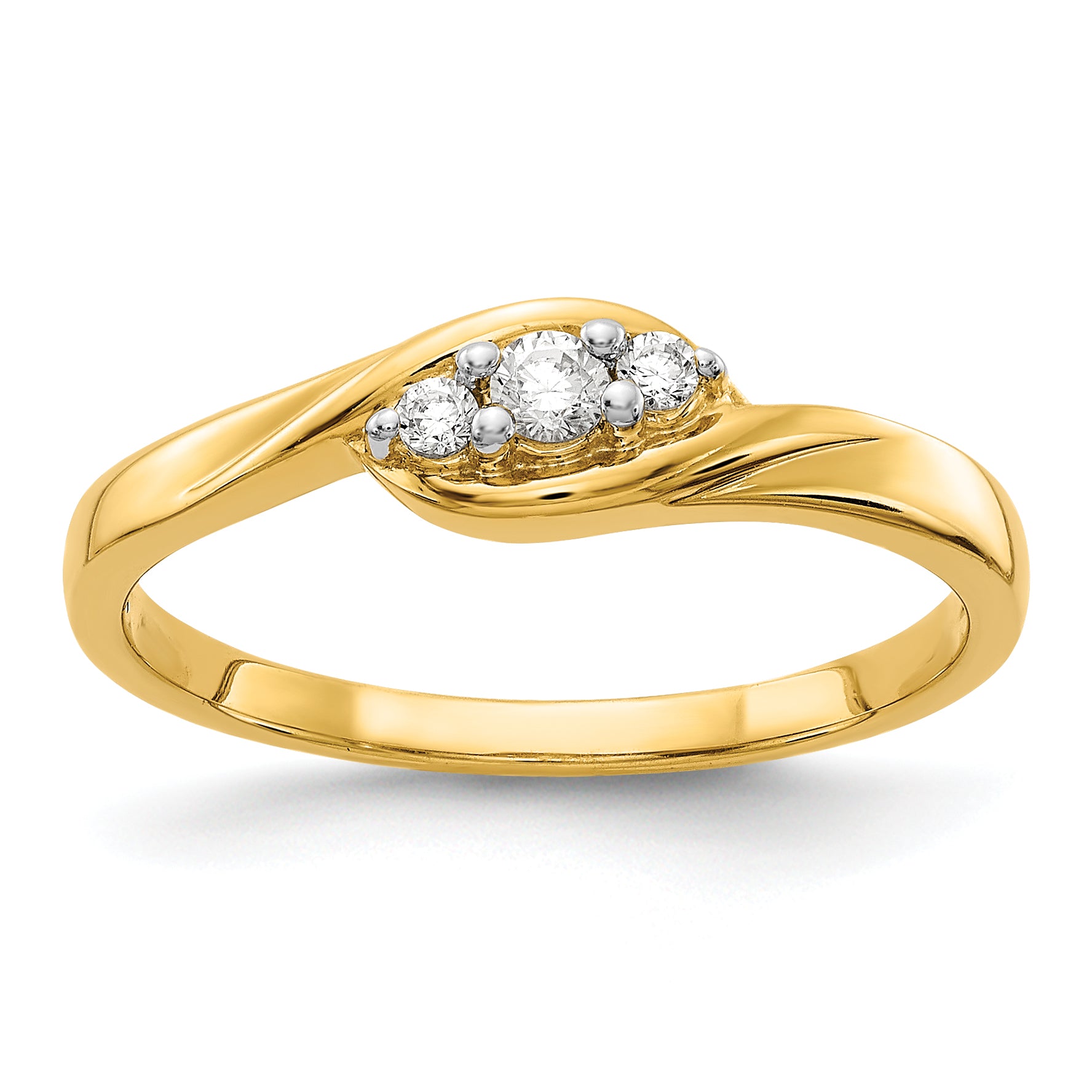 10k Yellow Gold 3-stone Diamond Ring