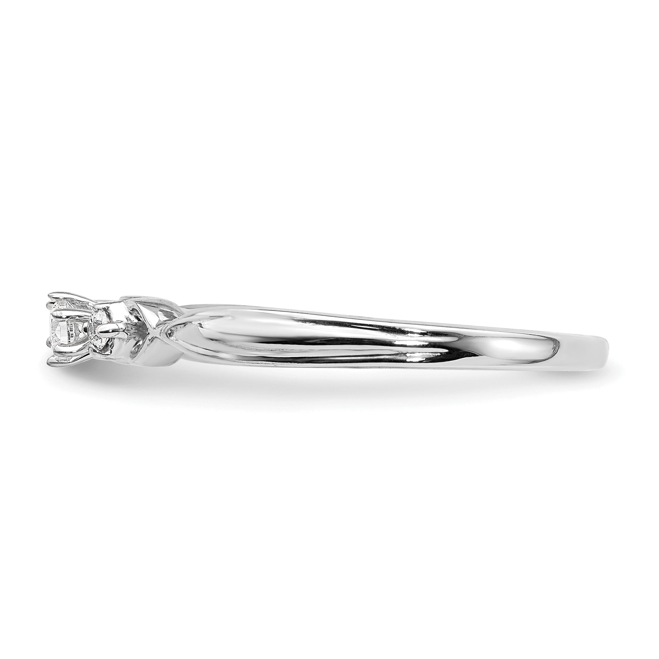 10k White Gold 3-stone Diamond Ring