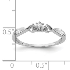 10k White Gold 3-stone Diamond Ring