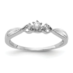 10k White Gold 3-stone Diamond Ring