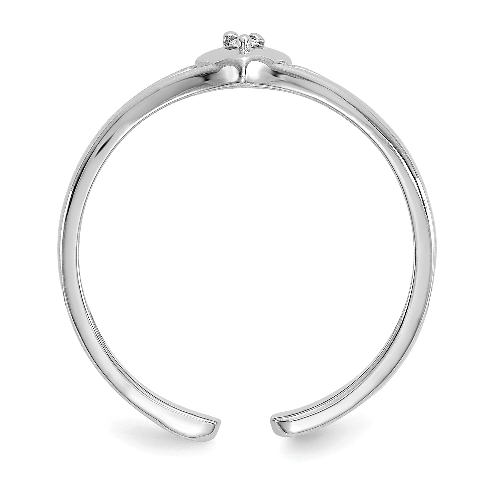 10K White Gold .01ct Diamond Heart Toe Ring