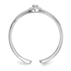 10K White Gold .01ct Diamond Heart Toe Ring