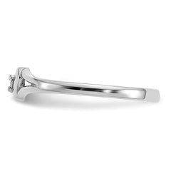 10K White Gold .01ct Diamond Heart Toe Ring