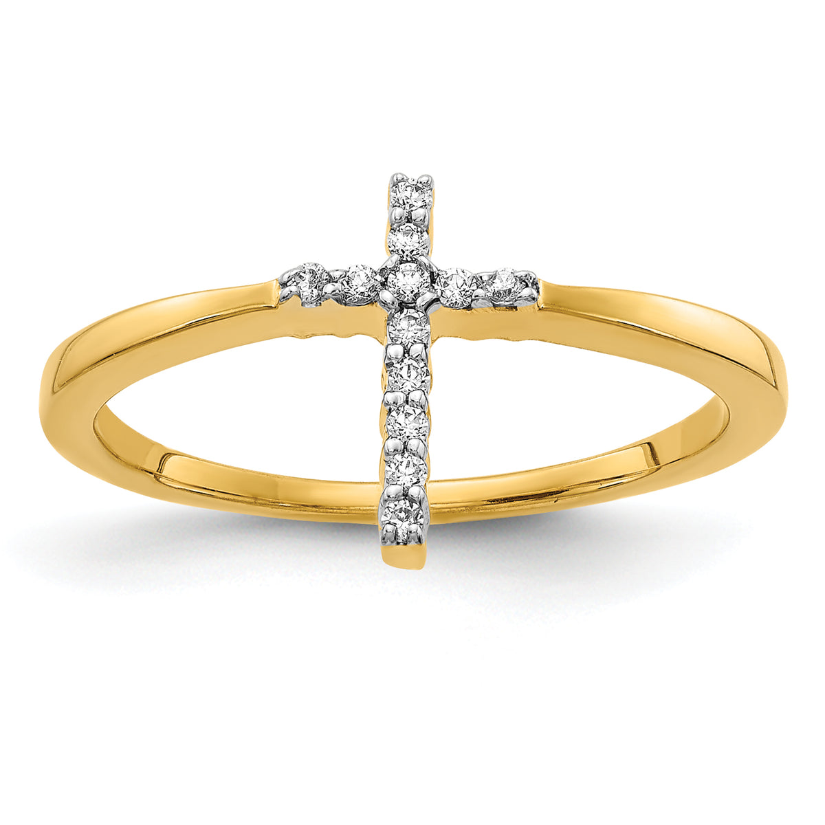 14K Lab Grown Diamond Cross Ring