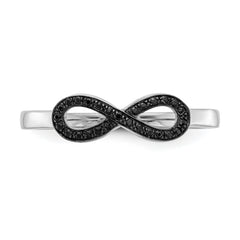 14k White Gold Black Diamond Infinity Ring