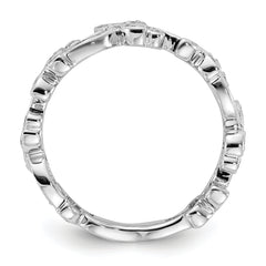 14k White Gold Diamond Floral Band