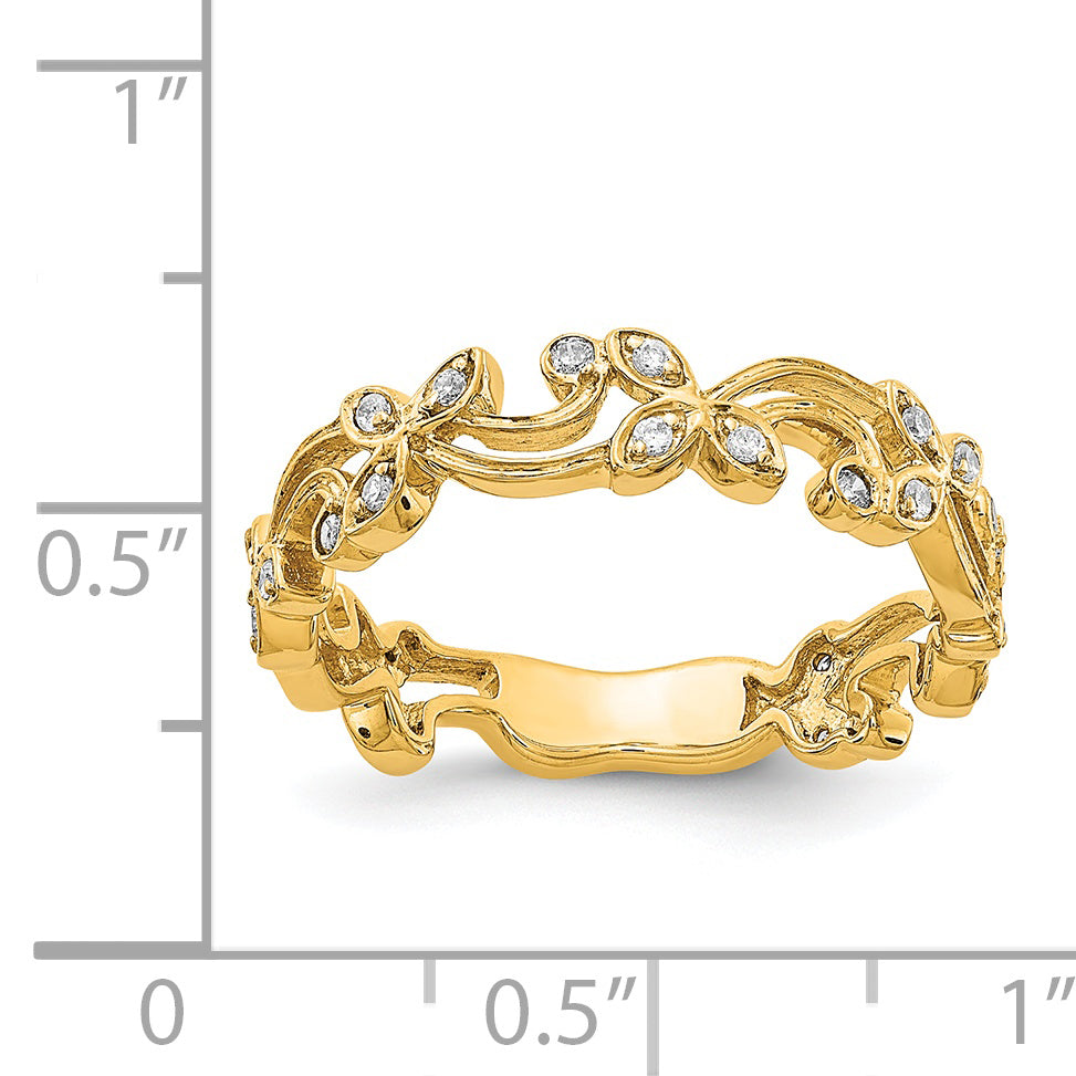 14k Diamond Floral Band