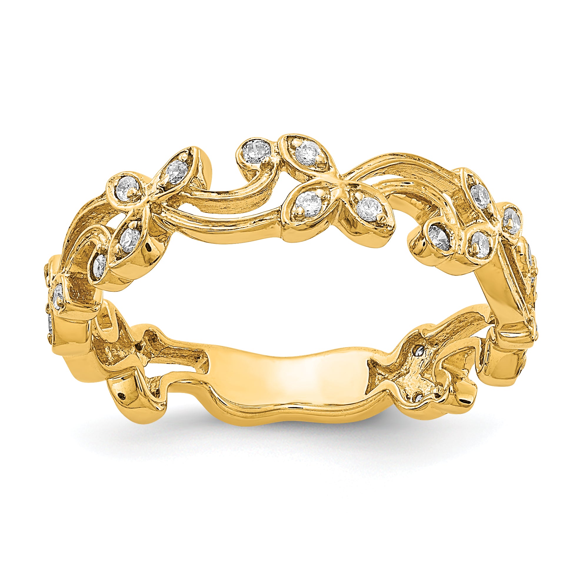 14k Diamond Floral Band