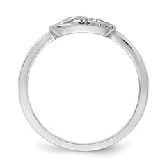 10K White Gold Diamond Double Heart Ring