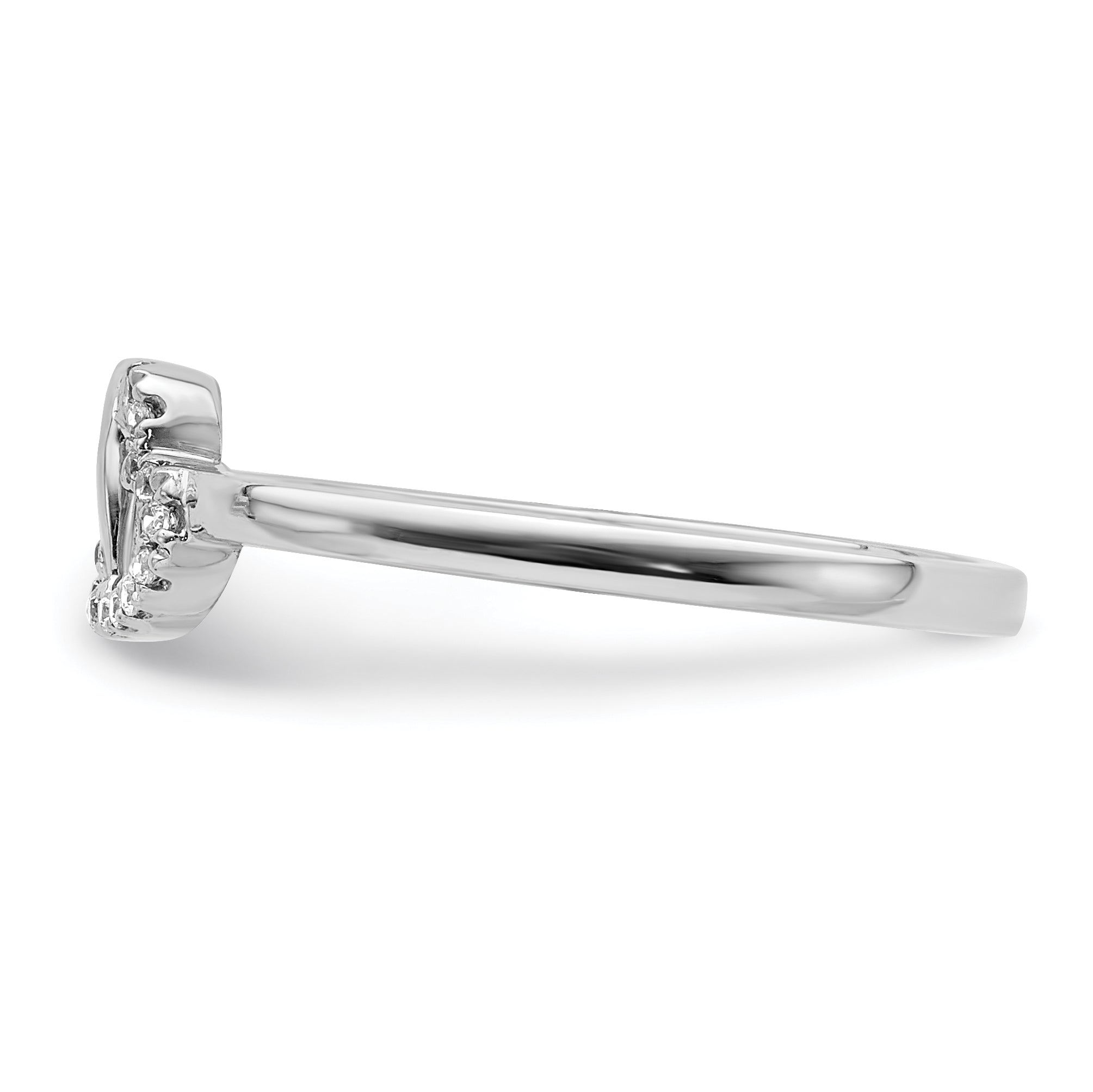 10K White Gold Diamond Double Heart Ring