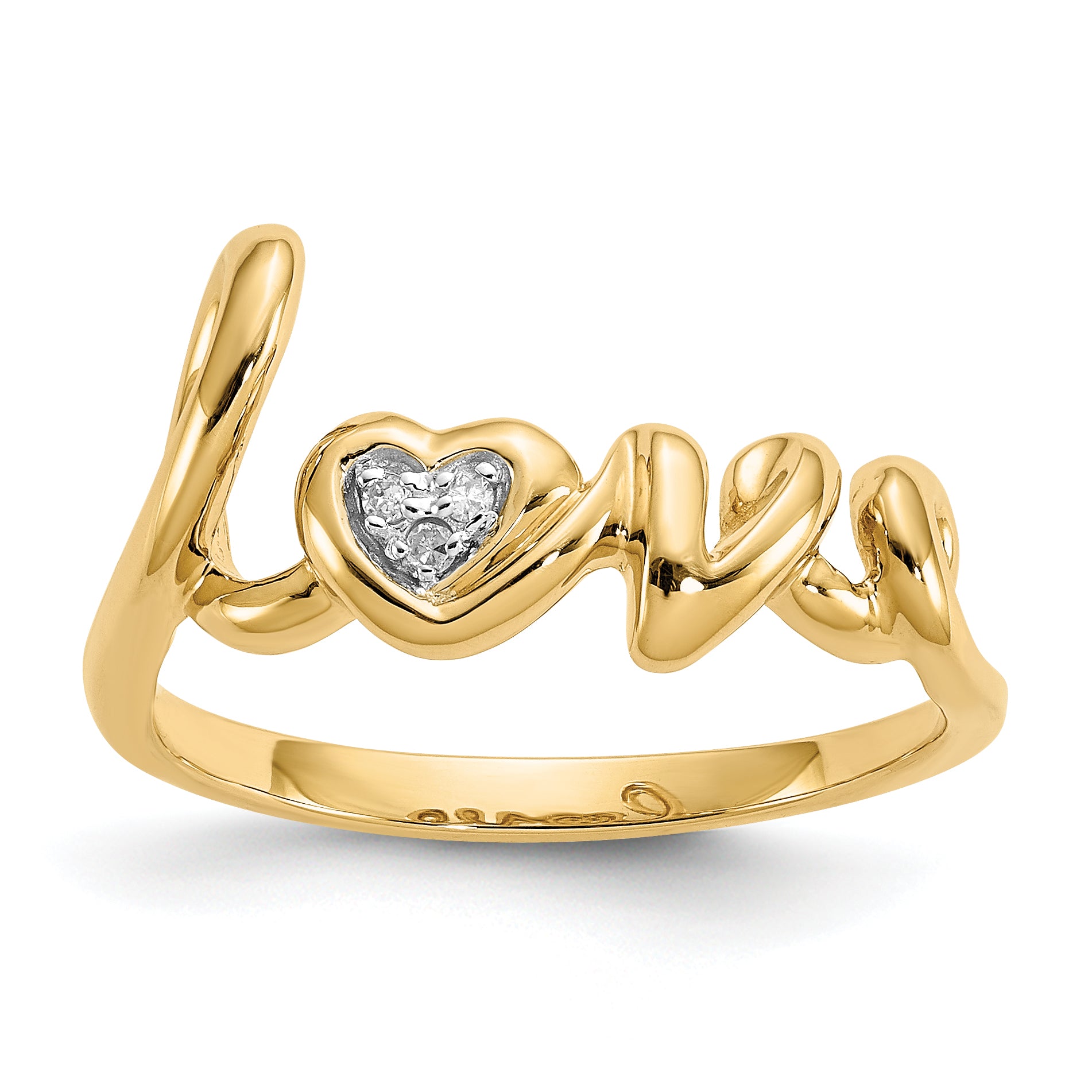 10K Diamond LOVE Ring