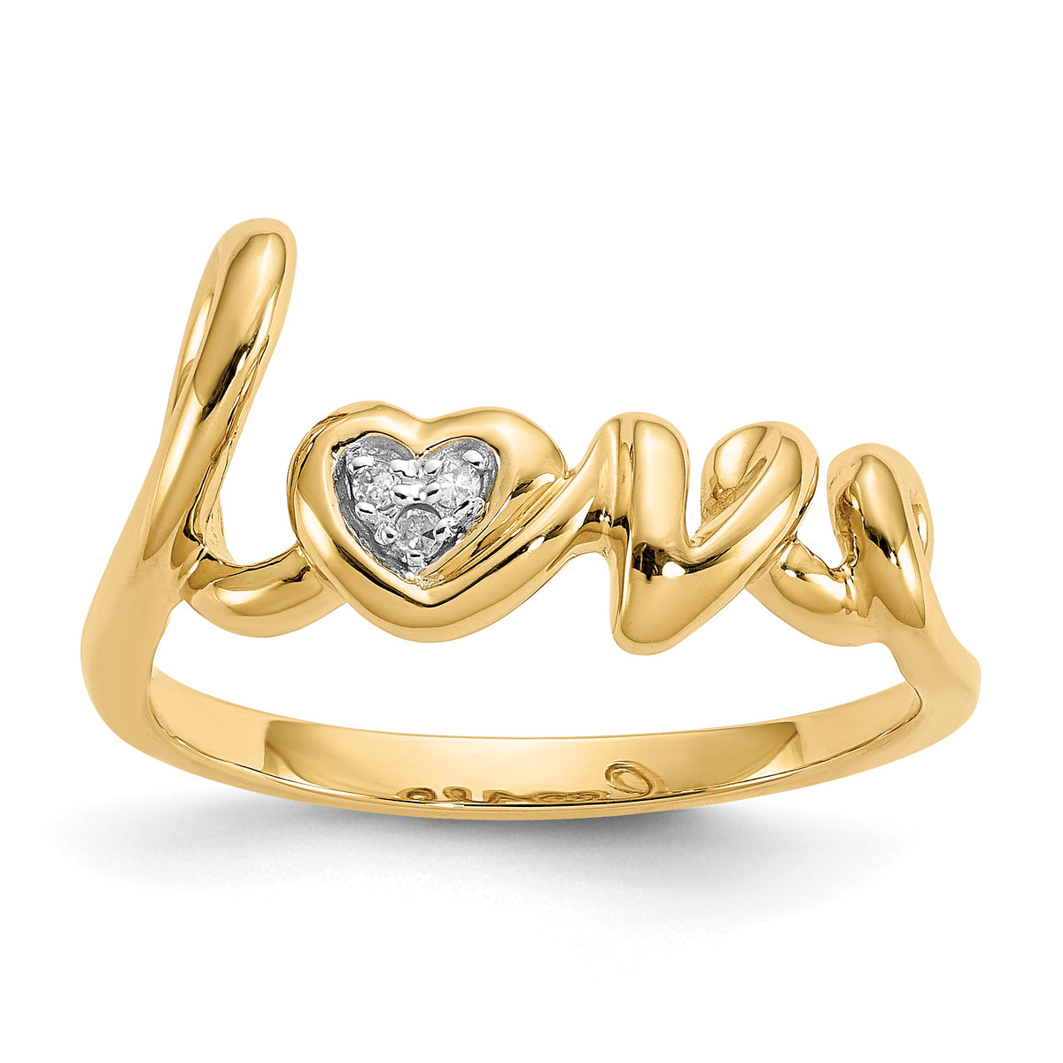 10K Diamond LOVE Ring