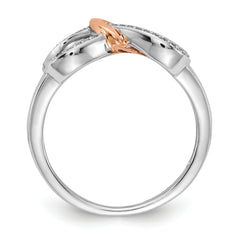 14k Two-tone Diamond Infinity WithHeart Ring