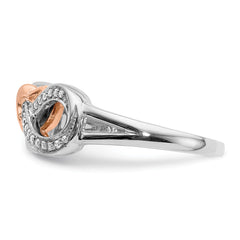 14k Two-tone Diamond Infinity WithHeart Ring