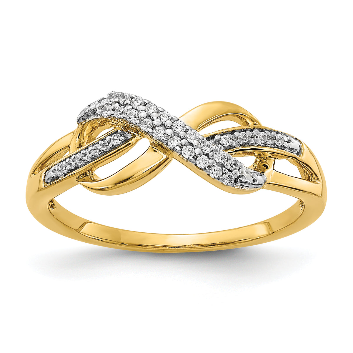 10K Diamond Infinity Symbol Ring