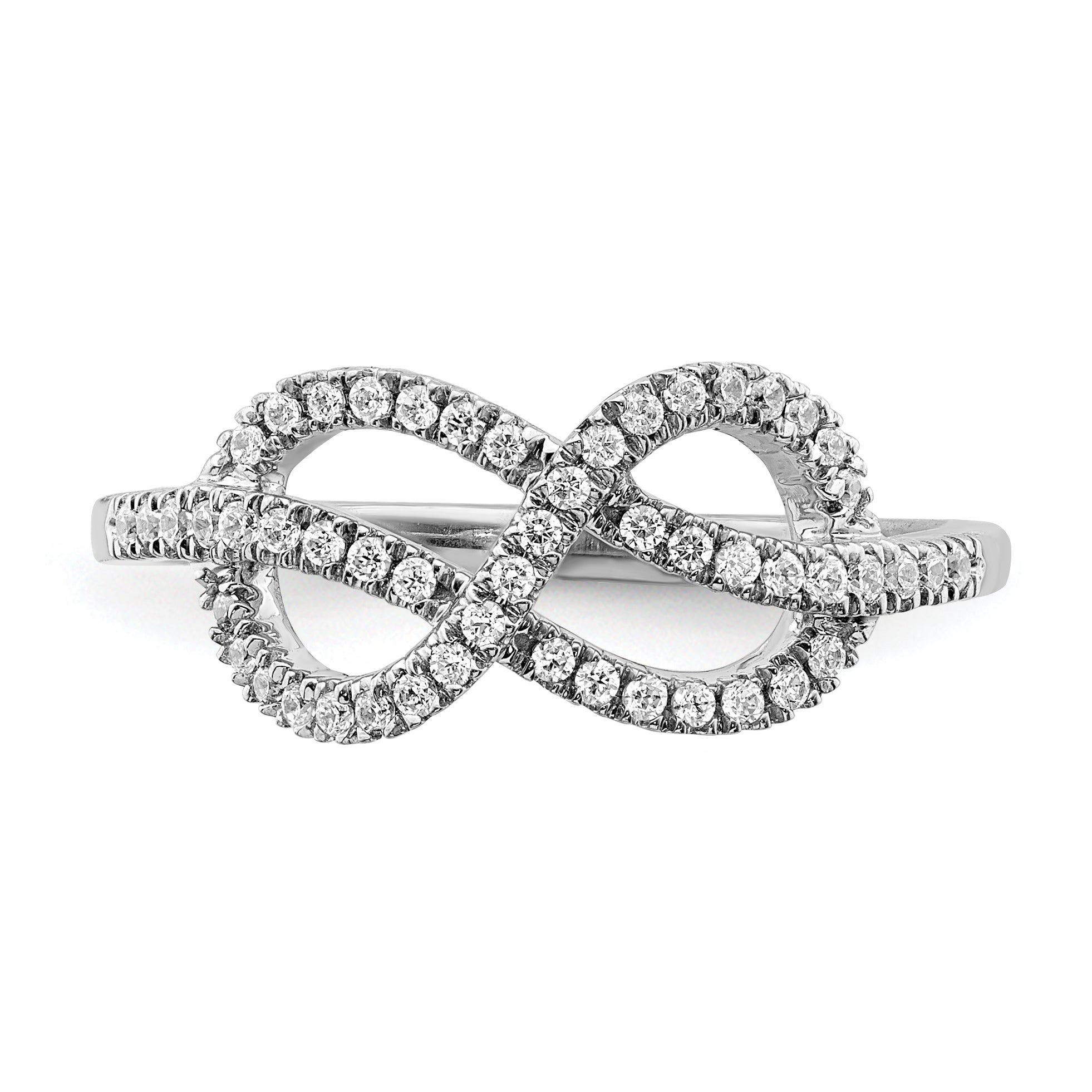 14k White Gold Diamond Celtic Knot Ring