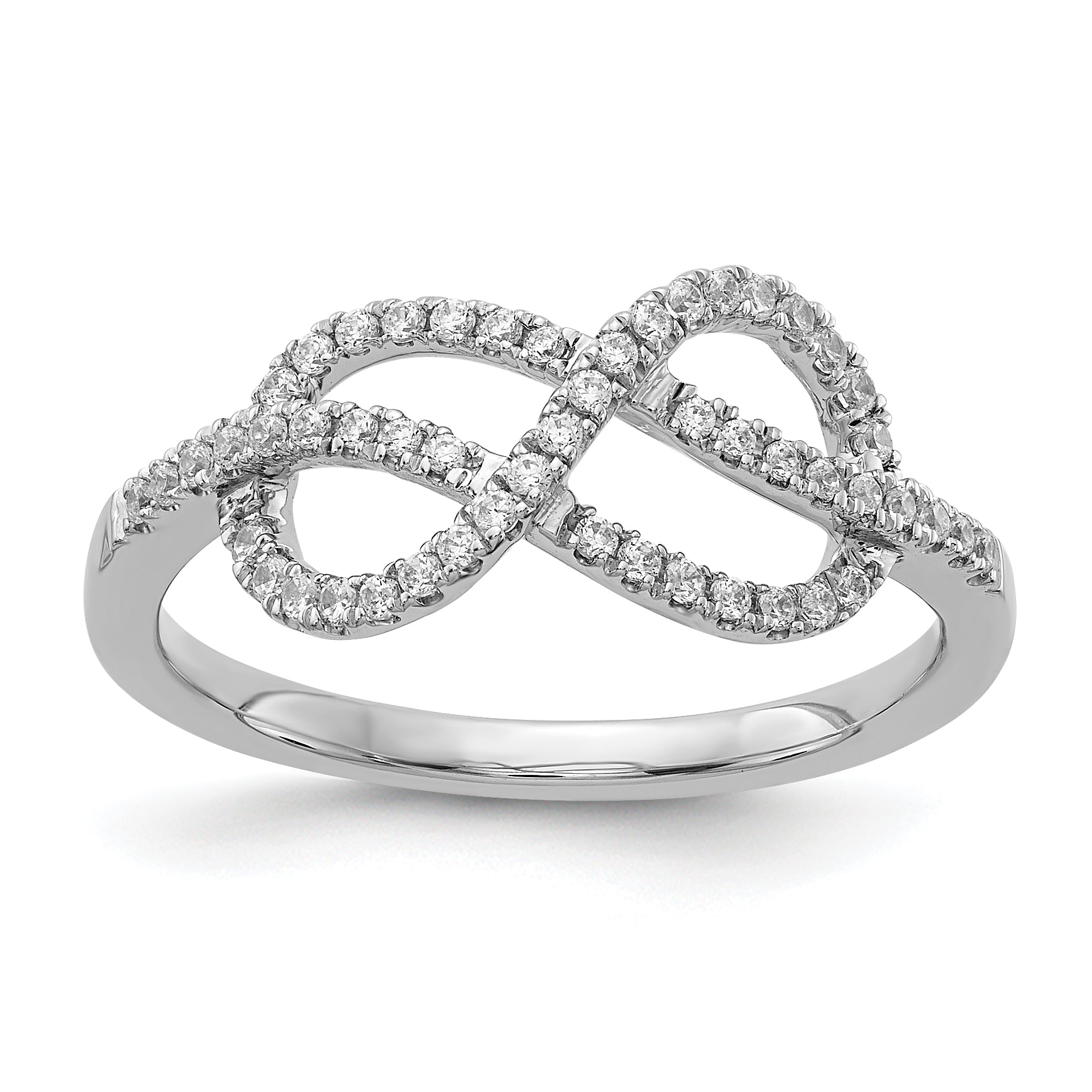 14k White Gold Diamond Celtic Knot Ring