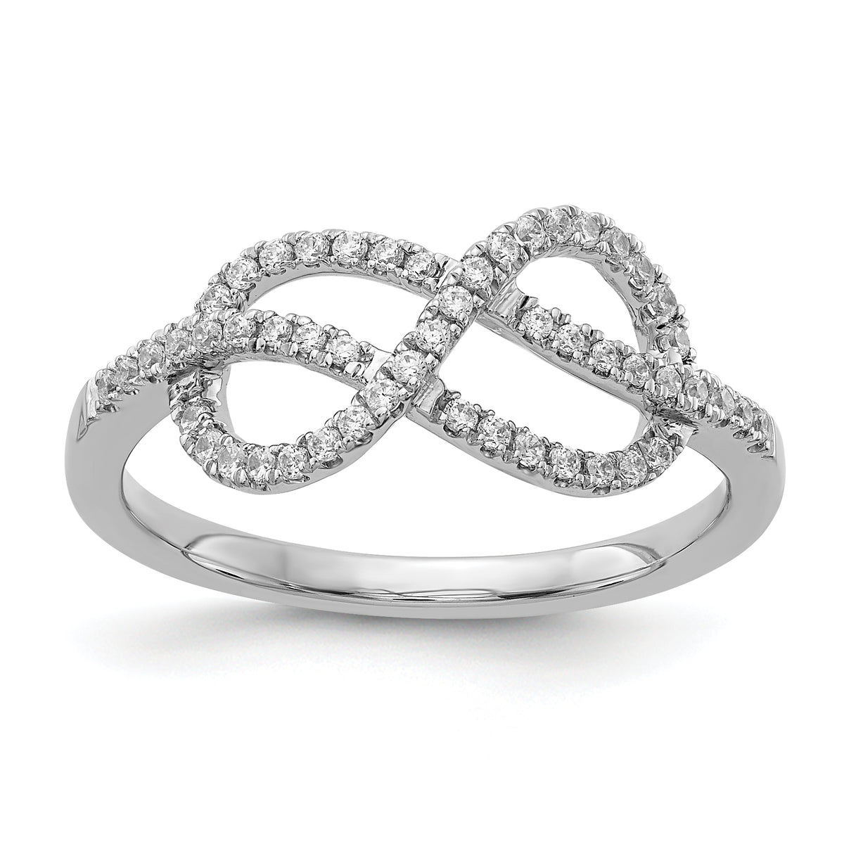 14k White Gold Diamond Celtic Knot Ring