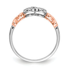 10K Rose Gold WithWhite Rhodium Diamond Infinity Ring