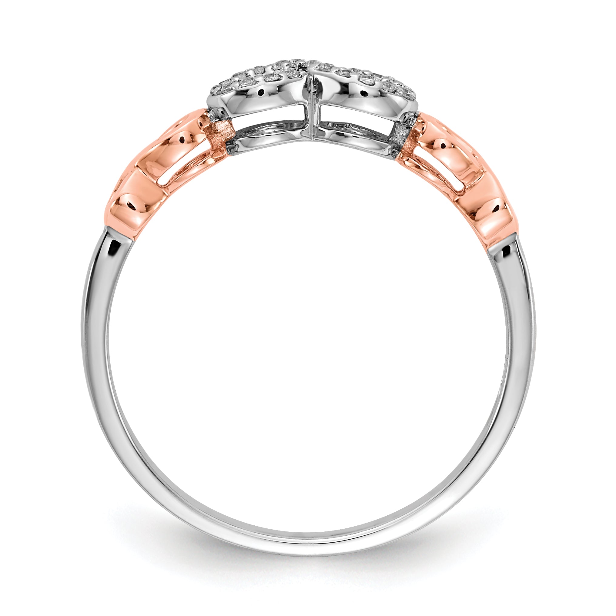 14k Rose Gold WithWhite Rhodium Diamond Infinity Ring