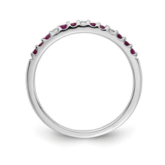 14k White Gold Diamond and Ruby Band