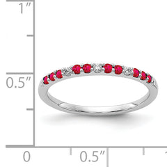 14k White Gold Diamond and Ruby Band