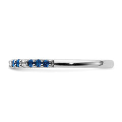 14k White Gold Diamond and Sapphire Band