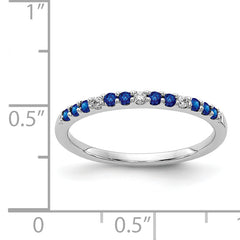 14k White Gold Diamond and Sapphire Band