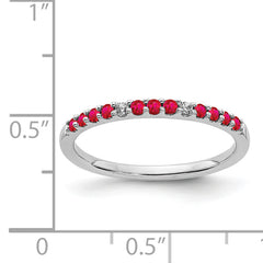 14k White Gold Diamond and Ruby Band