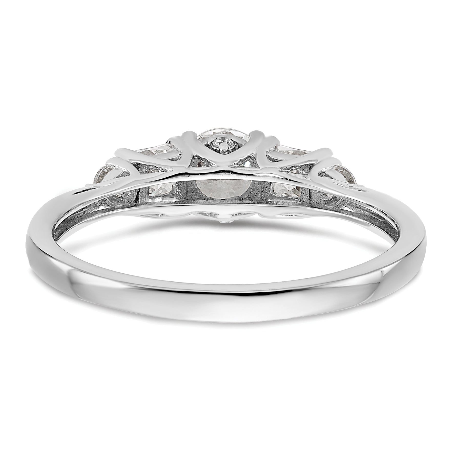 14K White Gold Lab Grown Diamond VS/SI GH, 5-Stone Complete Eng Ring