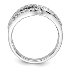 14K White Gold Lab Grown Diamond and Natural Sapphire Ring