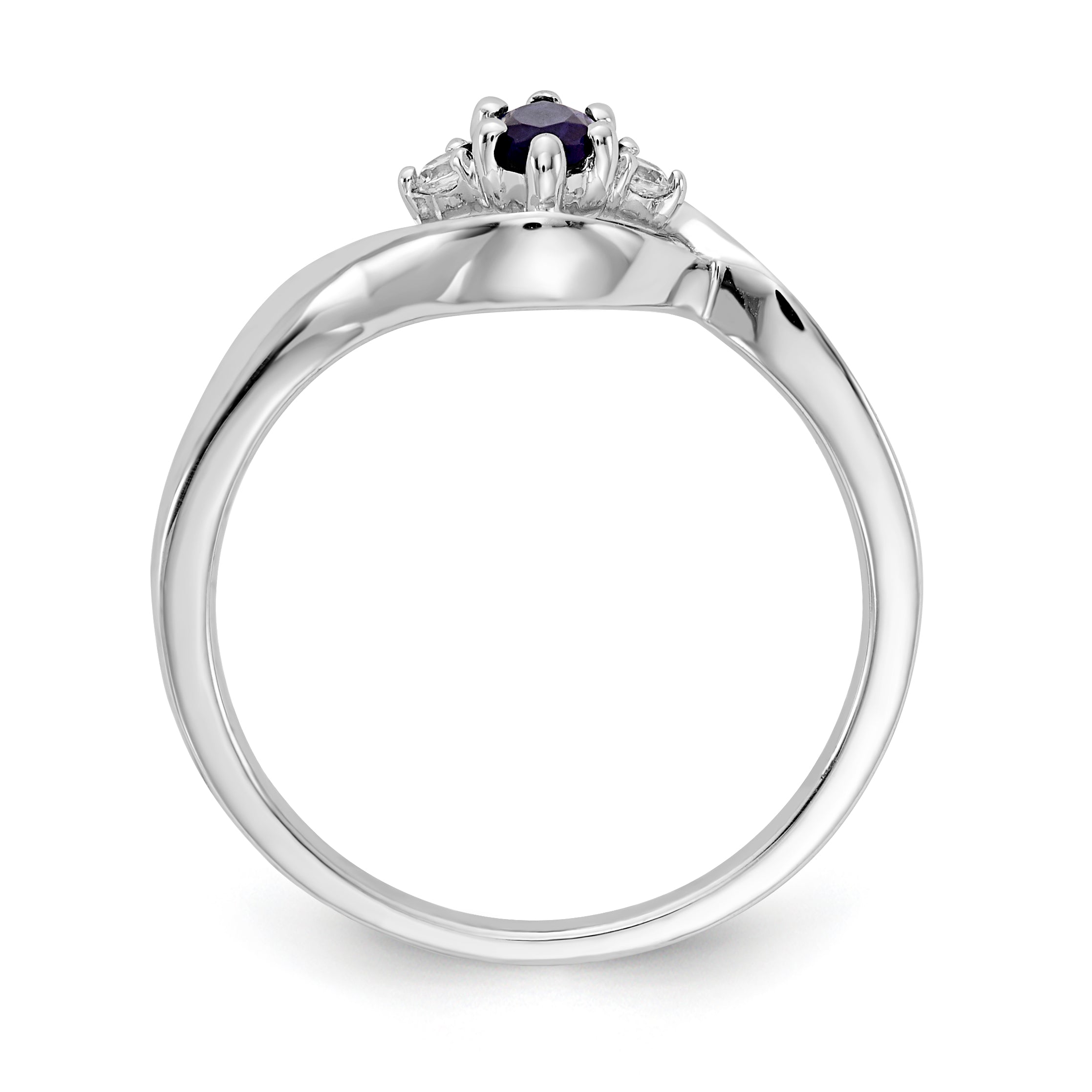 14k White Gold Diamond and Marquise Sapphire Ring