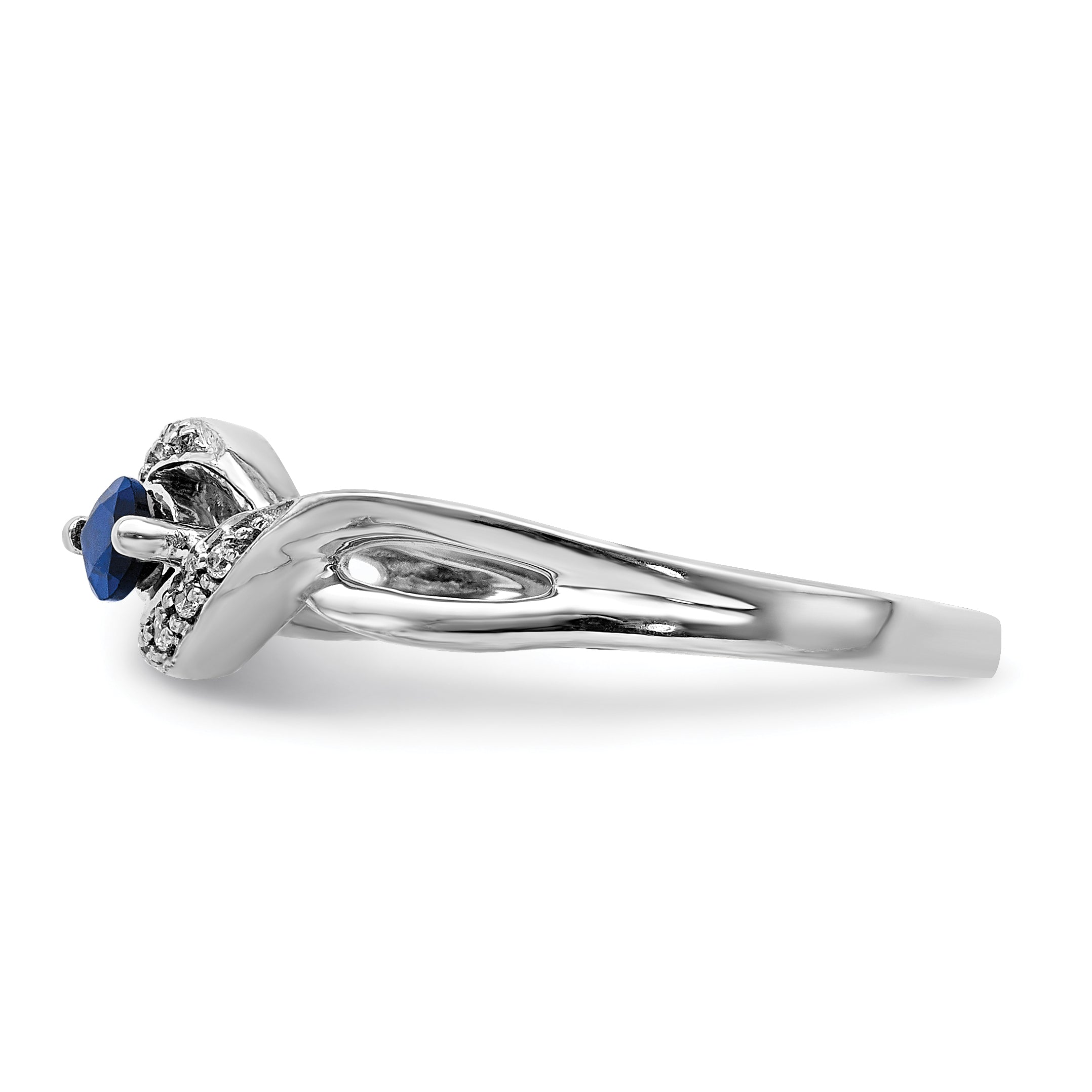 14k White Gold Diamond and Marquise Sapphire Ring