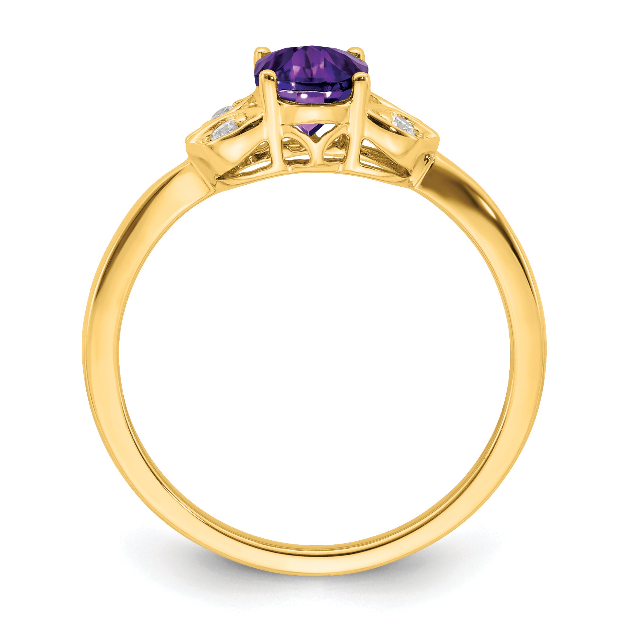 14k Amethyst and Diamond Ring