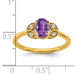 14k Amethyst and Diamond Ring