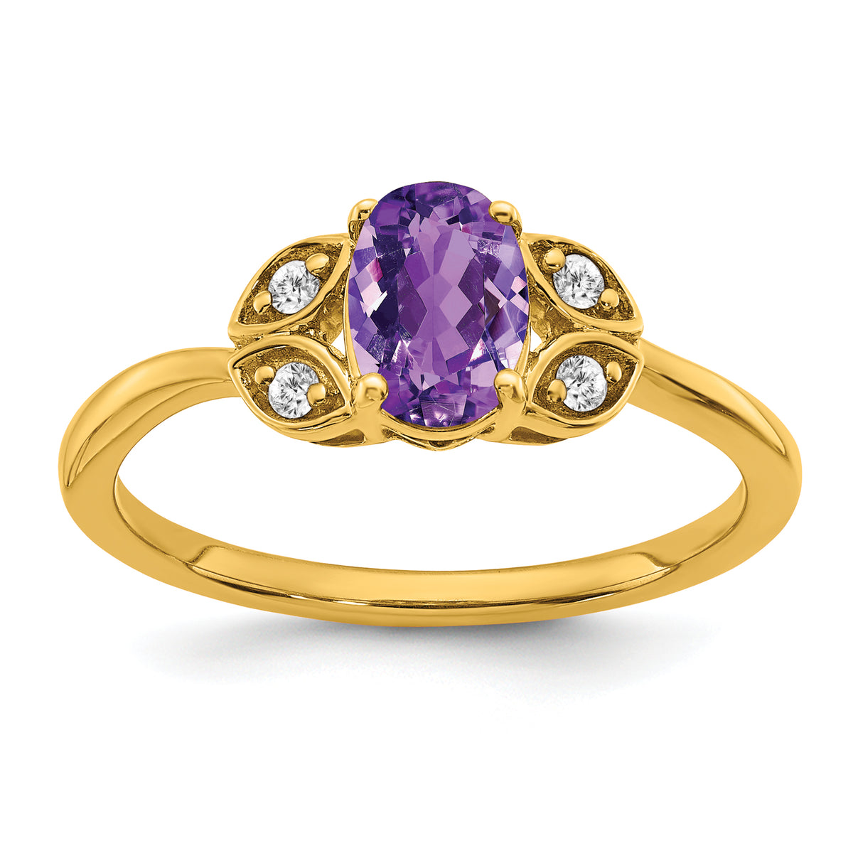 14k Amethyst and Diamond Ring