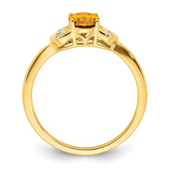 14k Citrine and Diamond Ring