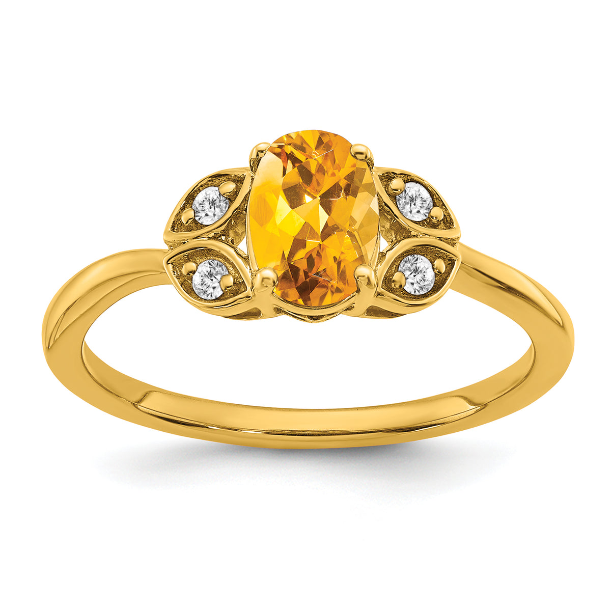 14k Citrine and Diamond Ring