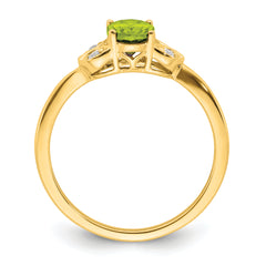 10k Peridot and Diamond Ring