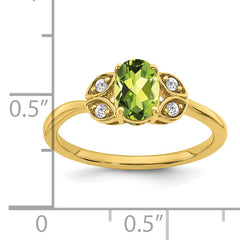 10k Peridot and Diamond Ring