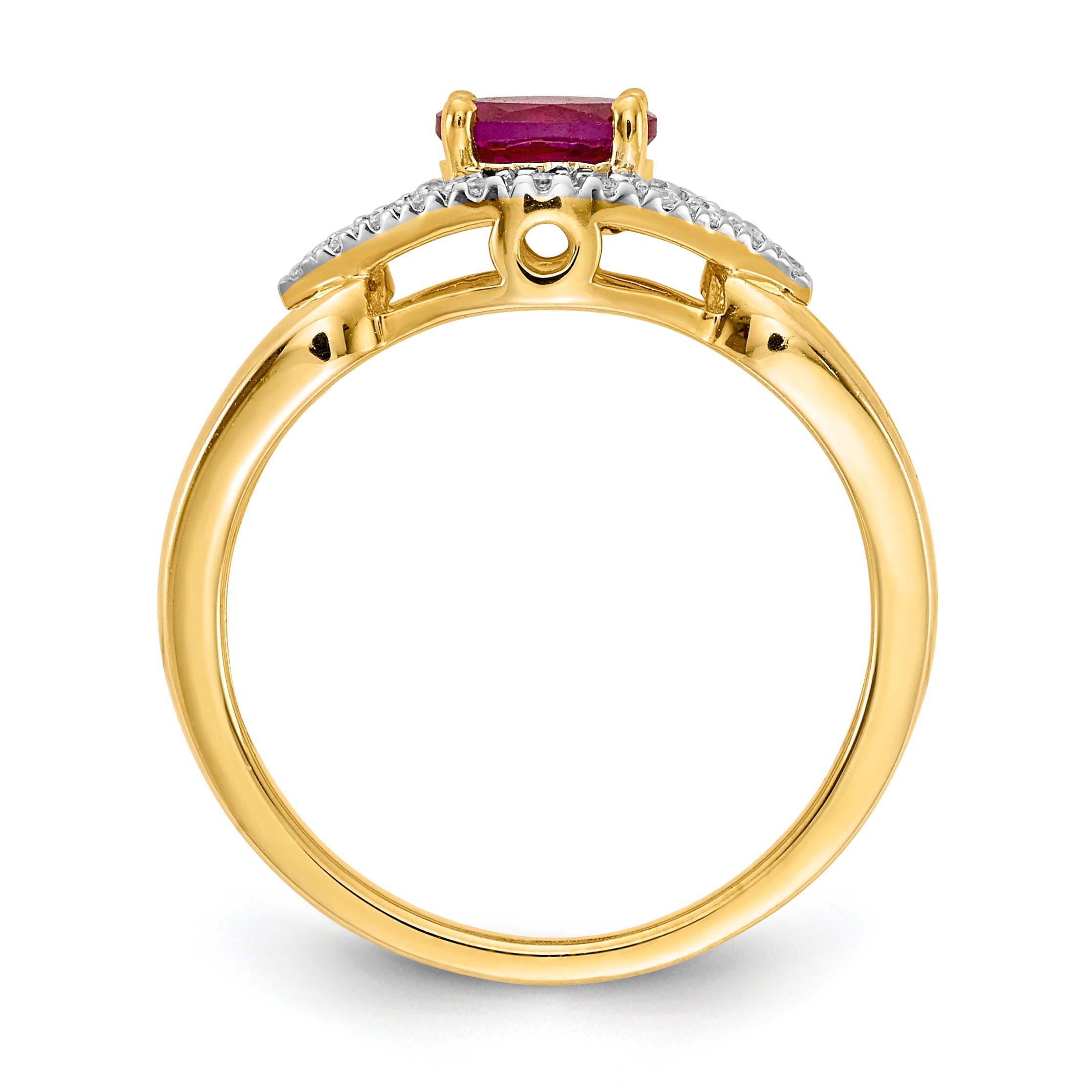 14k Diamond and Ruby Ring